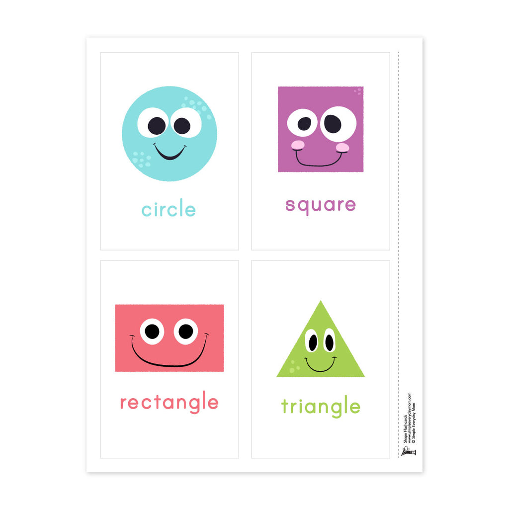 Shapes flashcards â simple everyday mom
