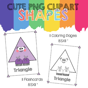 Cute shapes clipart and coloring pages by creaciones de color tpt