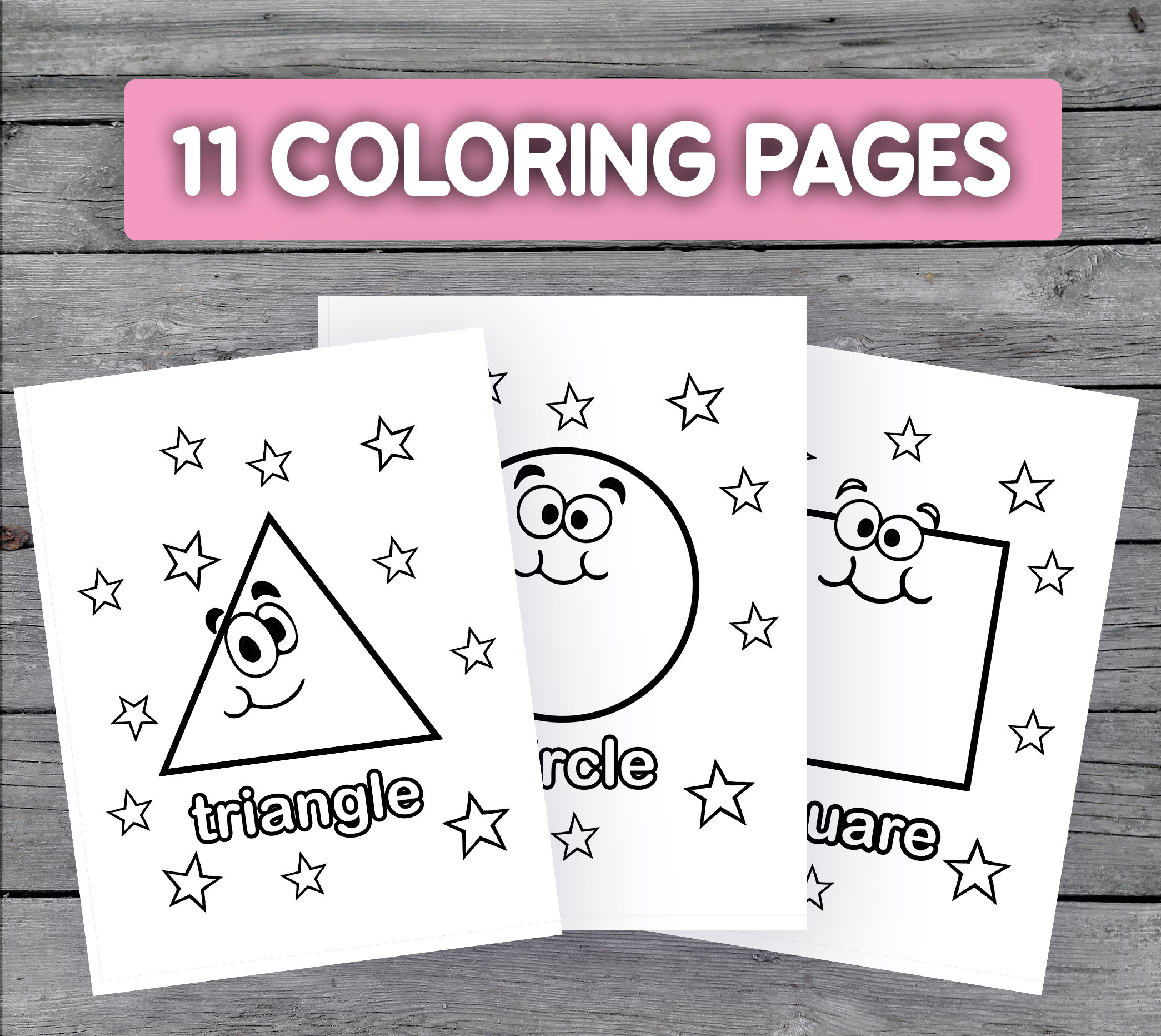 Printable shapes coloring pages worksheets for kids preschool kindergarten homeschool
