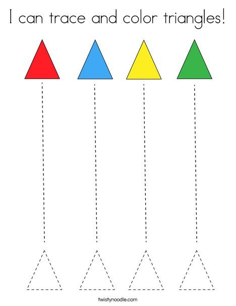 I can trace and color triangles coloring page
