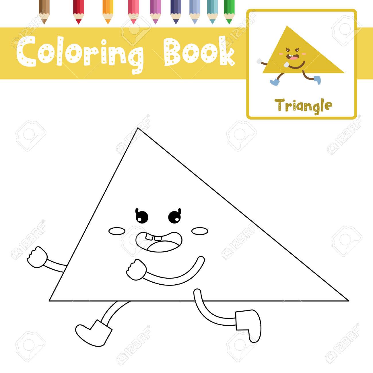 Coloring page of triangle shape for preschool kids activity educational worksheet vector illustration royalty free svg cliparts vectors and stock illustration image
