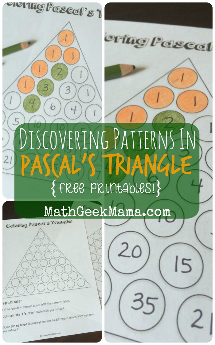 Exploring patterns in pascals triangle free printables