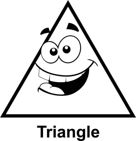 Triangle with cartoon face coloring page free printable coloring pages