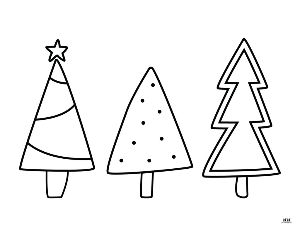 Christmas tree coloring pages templates