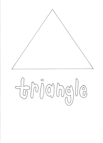 Triangle shapes colouring page teaching resources