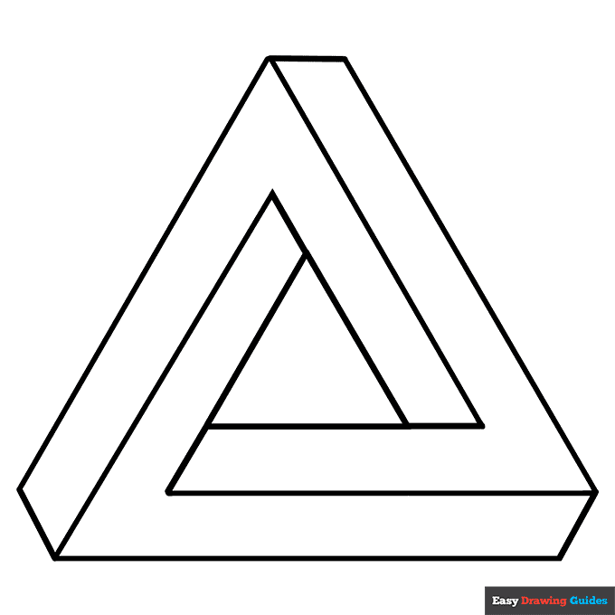 Impossible triangle coloring page easy drawing guides