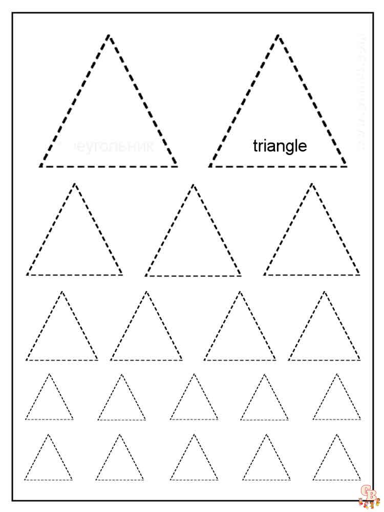 Triangle coloring pages printable free easy to color
