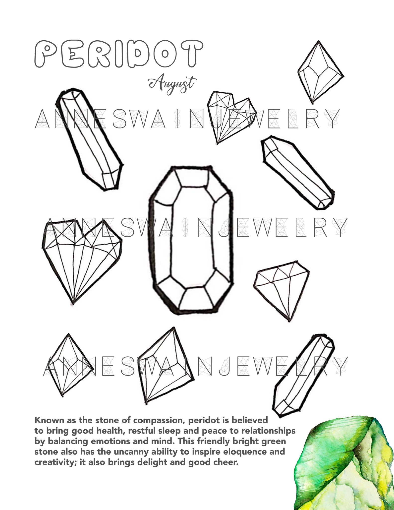 Peridot coloring sheet â