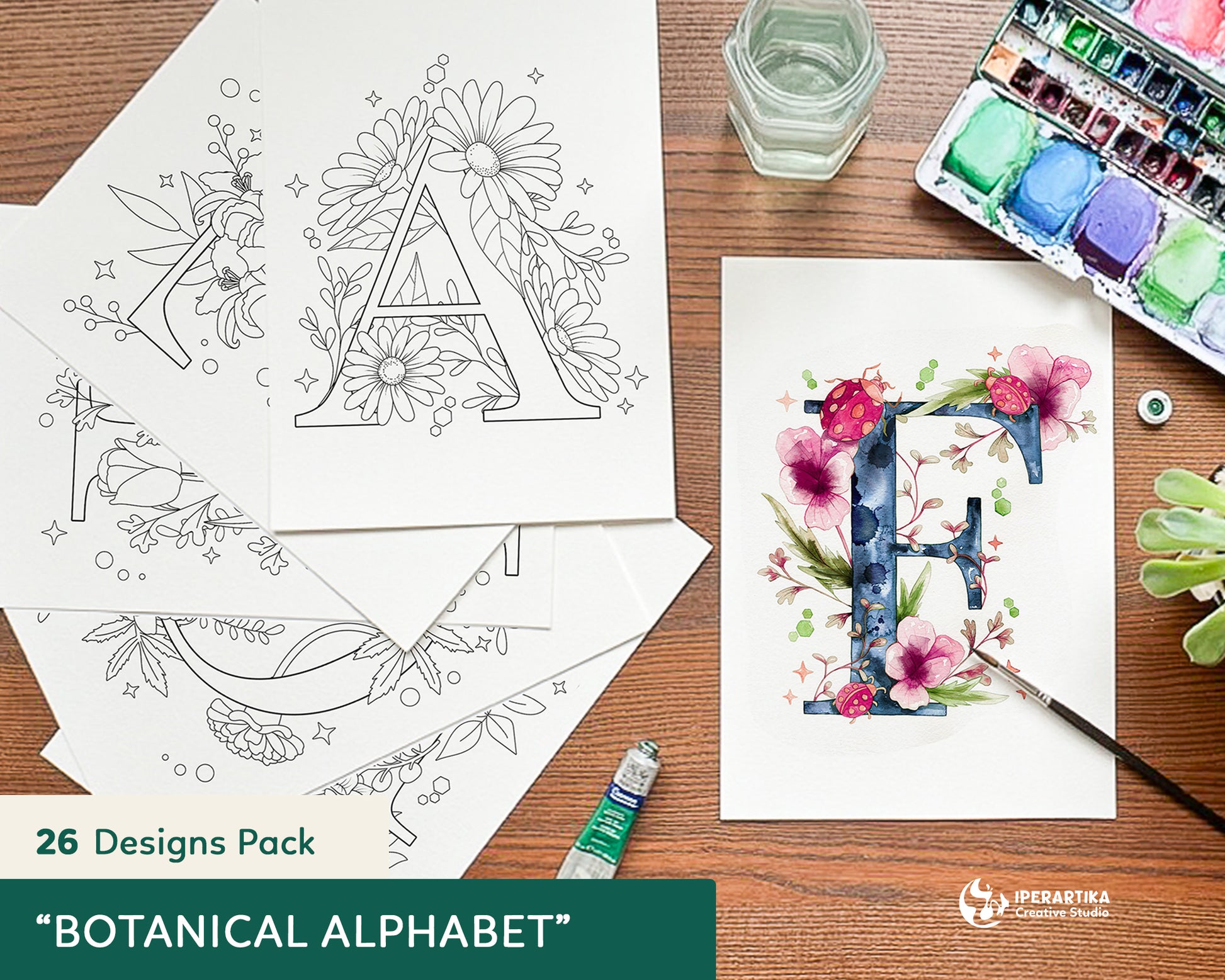 Botanical alphabetâ designs pack â