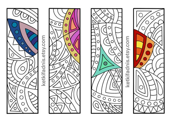 Geometric abstract coloring bookmarks bookmarks coloring page instant pdf download digital download coloring page