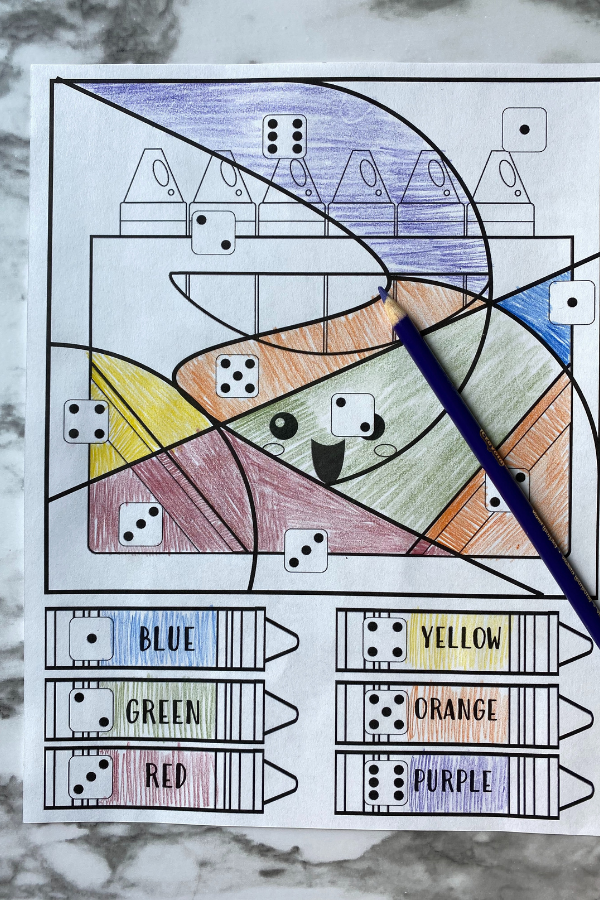 Free back to school color by number worksheets for preschoolers