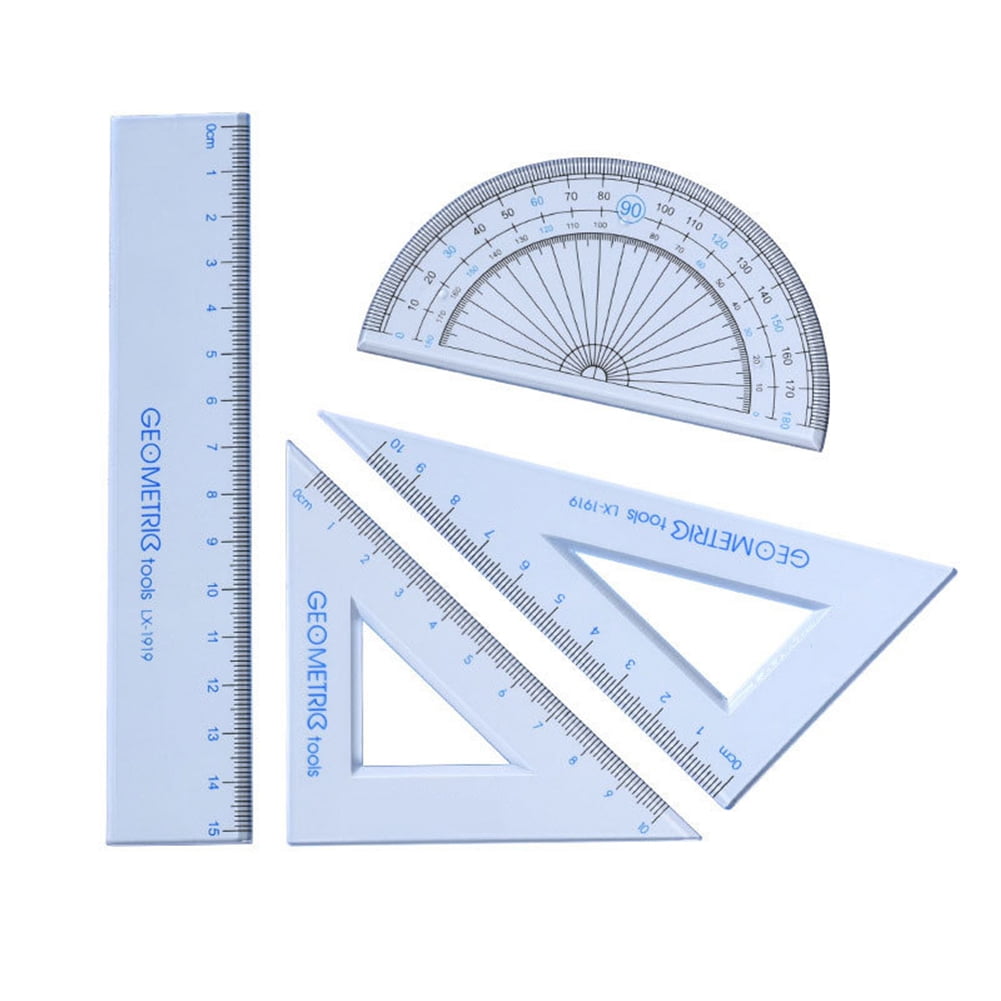 Gwong pcs drawing measurement math geometry triangle ruler straightedge protractor
