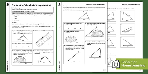 Ð nstructing triangles with a protractor ks maths beyond