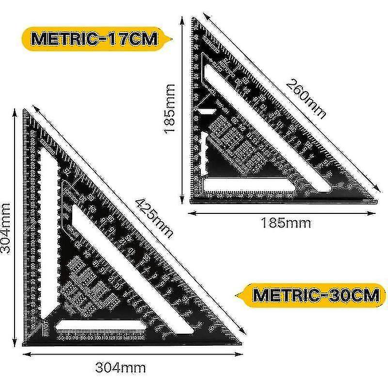 Cm metric professional triangle protractor aluminum alloy triangle ruler stop angle measuring tool