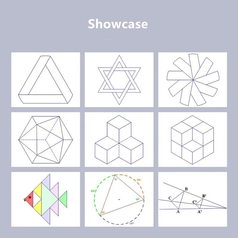 Multifunction rotatable ruler drawing template art deign geometry drafting triangular protractor meauring cale ruler