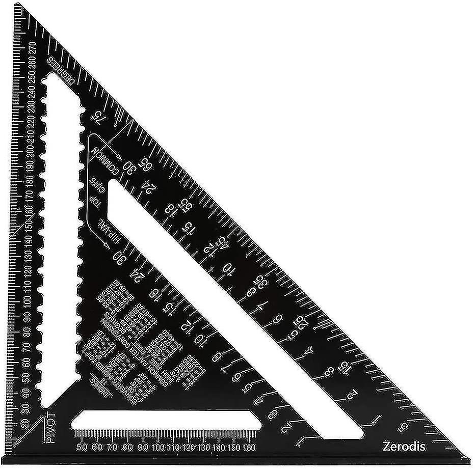 Square triangle angle ruler protractor measuring tool high precision aluminum alloy inch black