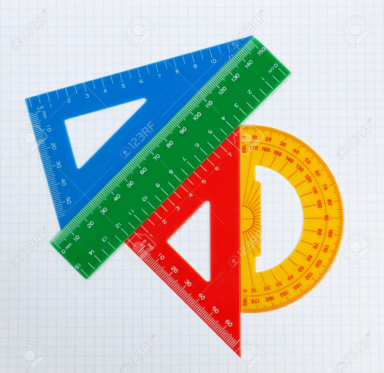 School drawing tools triangle ruler protractor stock photo picture and royalty free image image