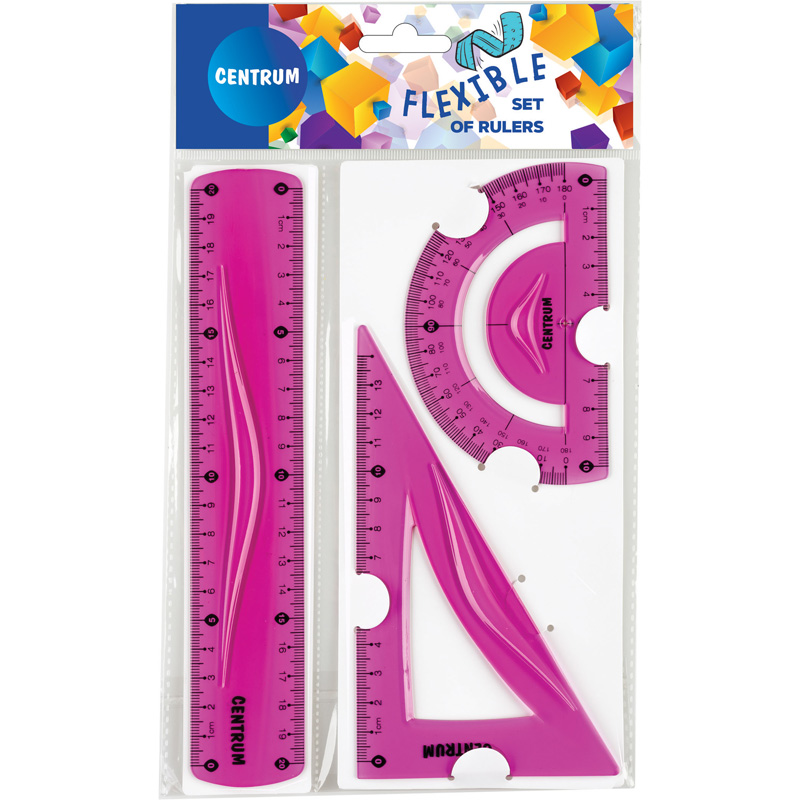 Set soft abc flexible cm ruler triangle rulers protractor ruler tikai eur drafting tools