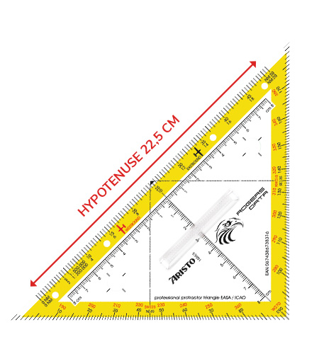 Protractor triangle easa icao with circle template rogers data