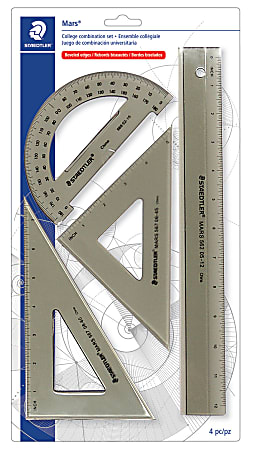 Staedtler mars college bination set with ruler protractor triangles