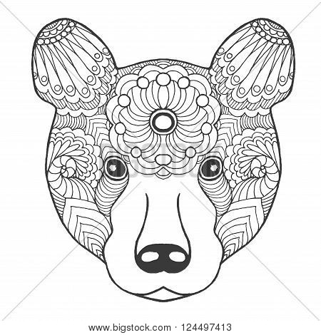 Cute bear black vector photo free trial bigstock