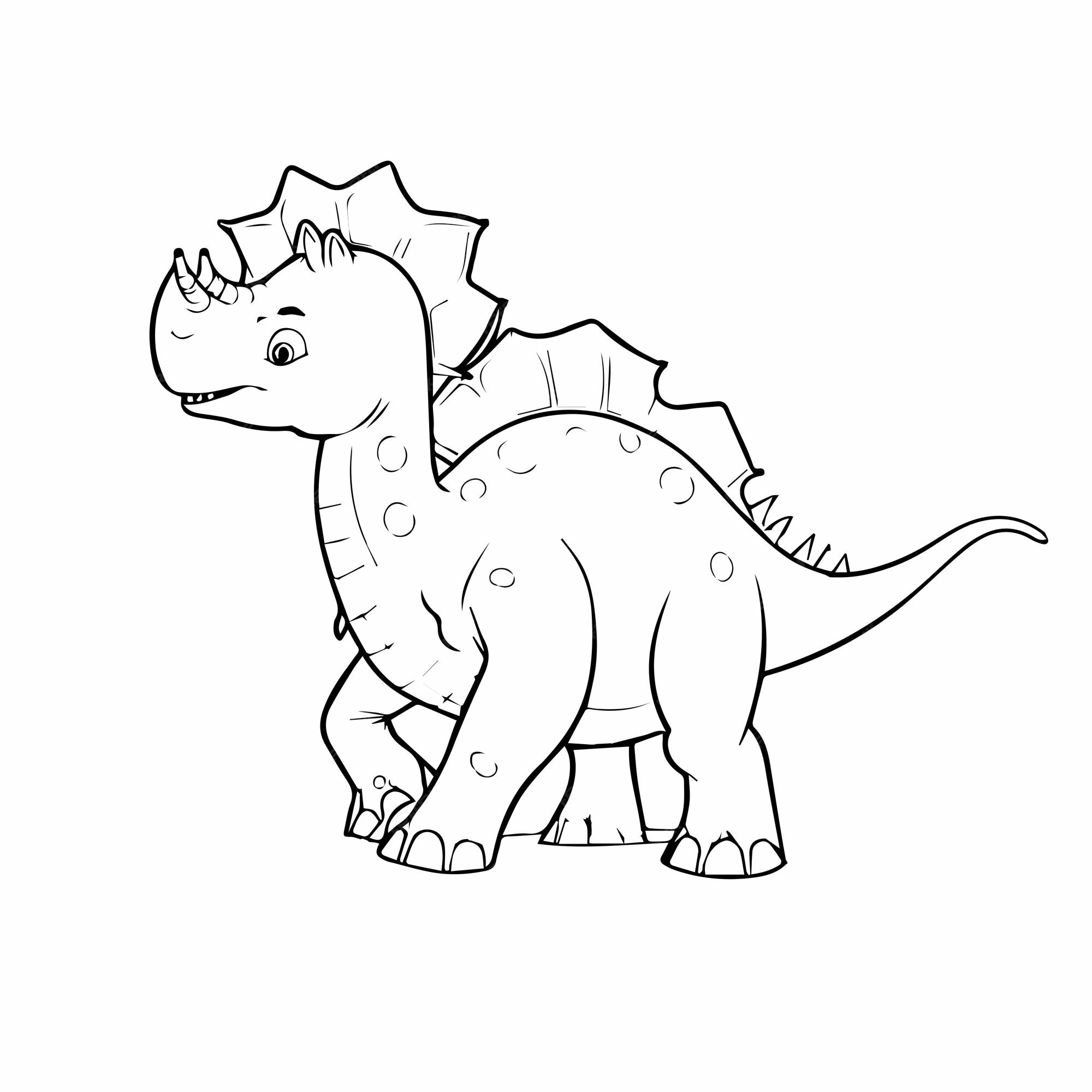 Premium vector cute triceratops dinosaur animal for coloring book or coloring page for kids vector clipart illustra
