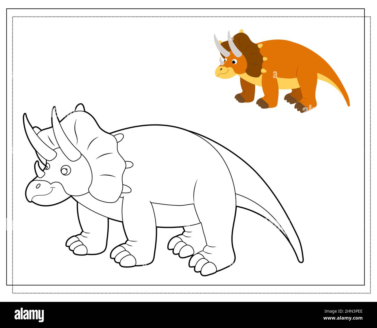 Coloring book for kids triceratops dinosaur vector isolated on a white background stock vector image art