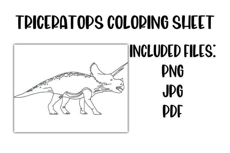 Triceratops dinosaur coloring sheet