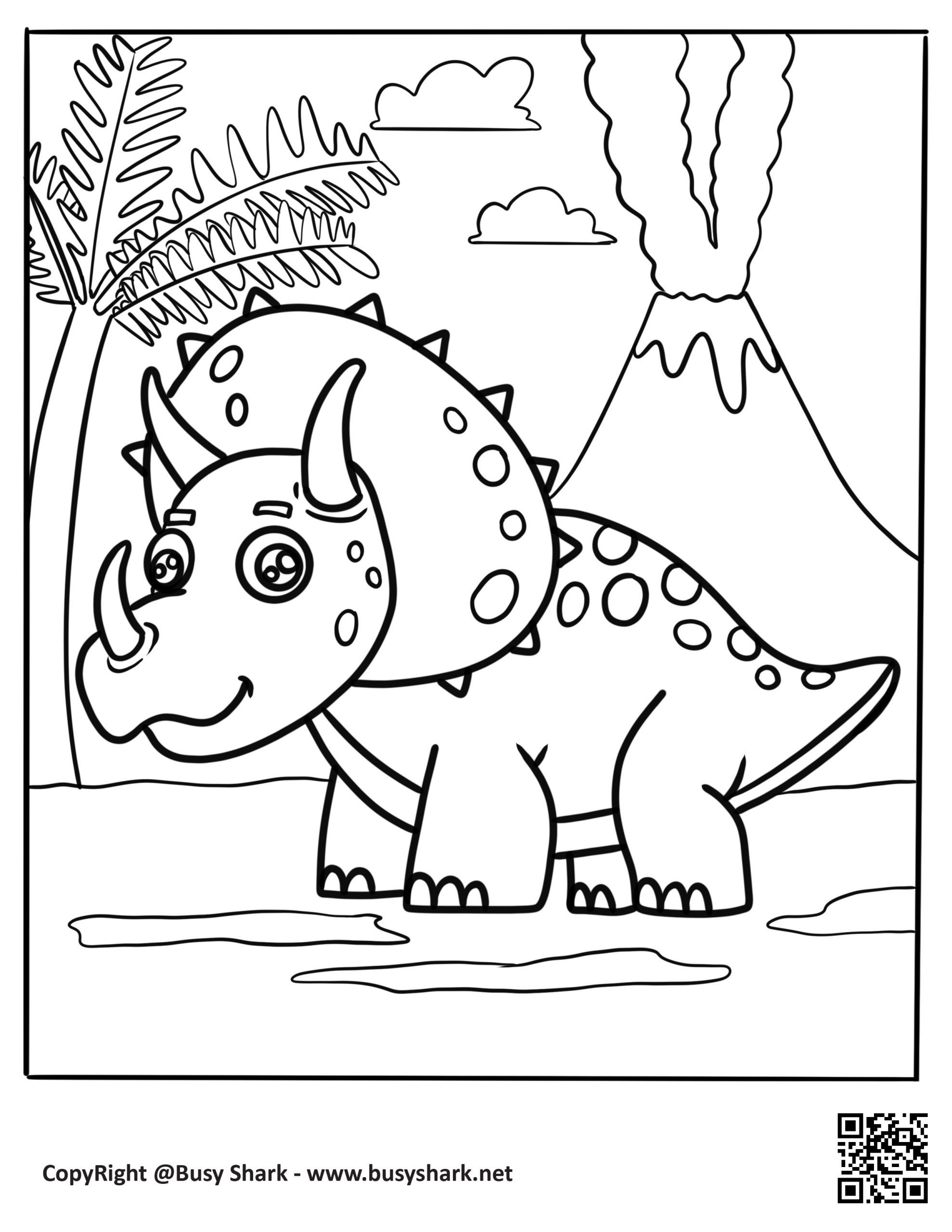 Triceratops coloring page free printable