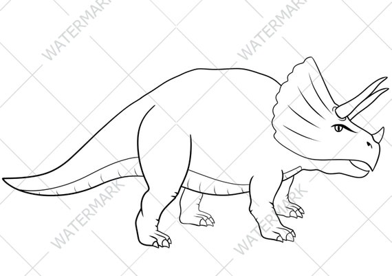 Dinosaur coloring pages downloadable art page triceratops gallimimius euophlocephalus childrens coloring book instant download