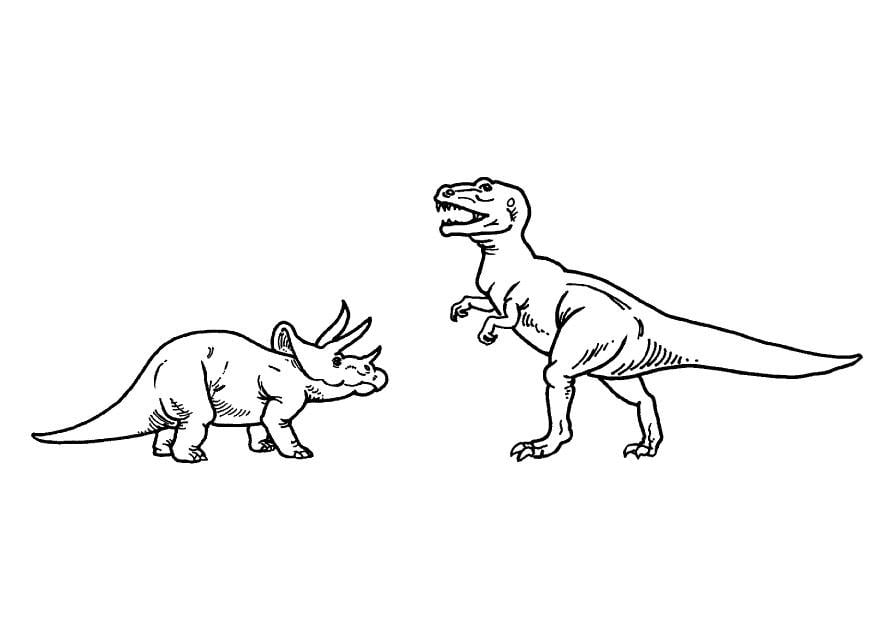 Coloring page triceratops and t