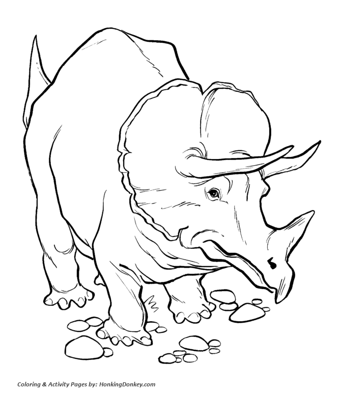 Dinosaur coloring sheets printable triceratops coloring page and kids activity page sheet