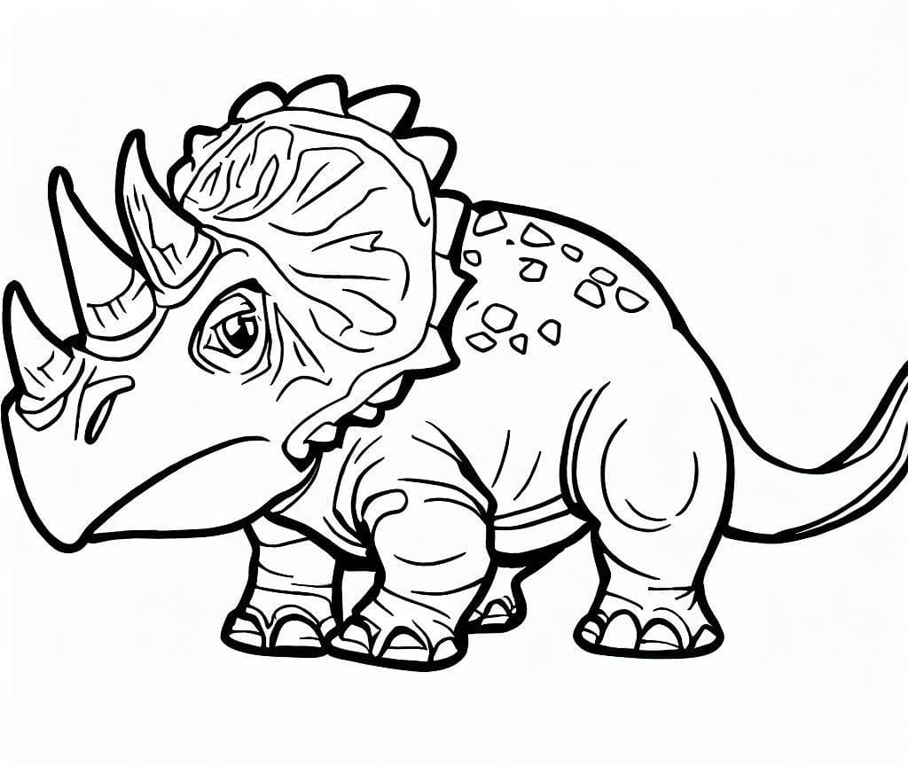 Free printable triceratops coloring page