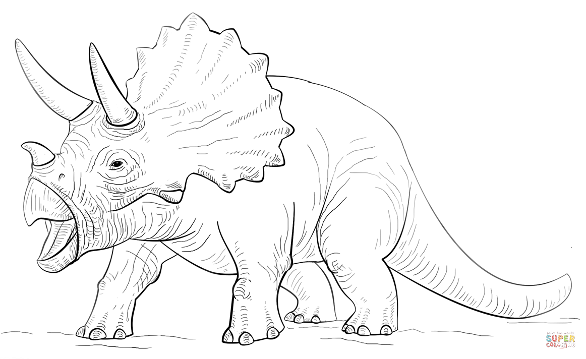 Triceratop dinosaur coloring page free printable coloring pages