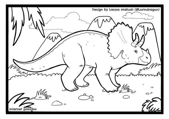 Dinosaurs coloring pages digital instant download childrens coloring pages t