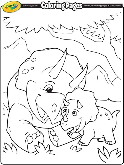 Triceratops cartoon coloring page