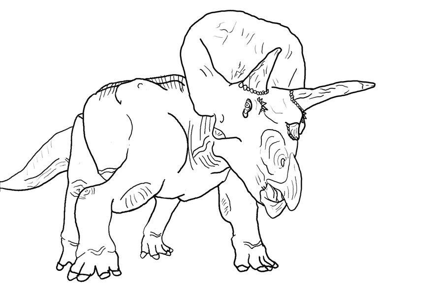 Triceratops coloring page by theblazinggecko on