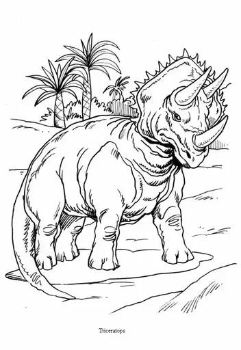 Coolest triceratops coloring page