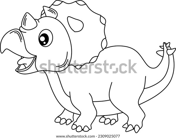 Triceratops line art coloring page stock vector royalty free