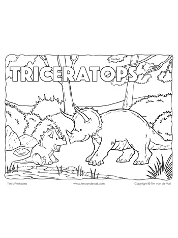 Triceratops coloring page â tims printables