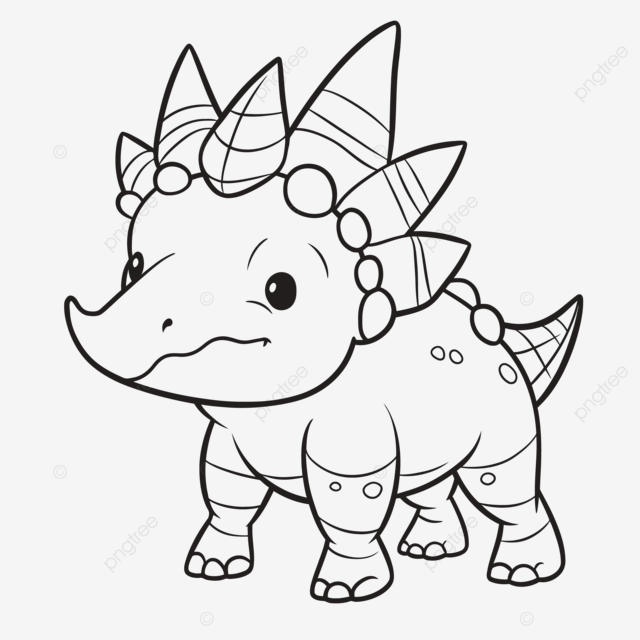 Cute little triceratops coloring page outline sketch drawing vector wing drawing rat drawing ring drawing png and vector with transparent background for free download