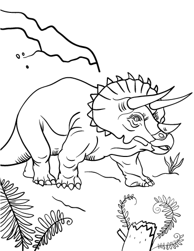 Free triceratops coloring page