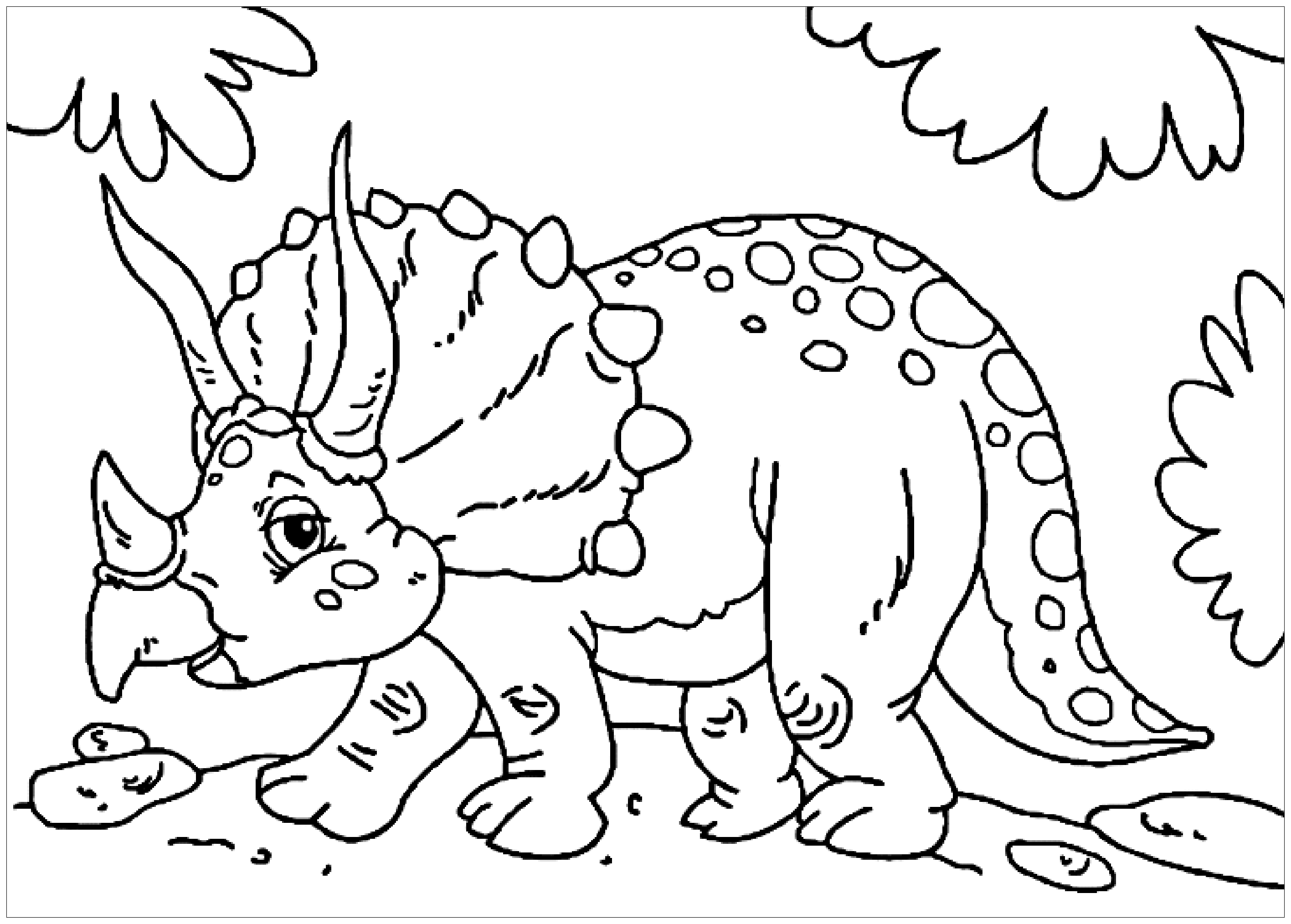 Discover the playful triceratops a fun dinosaur coloring page