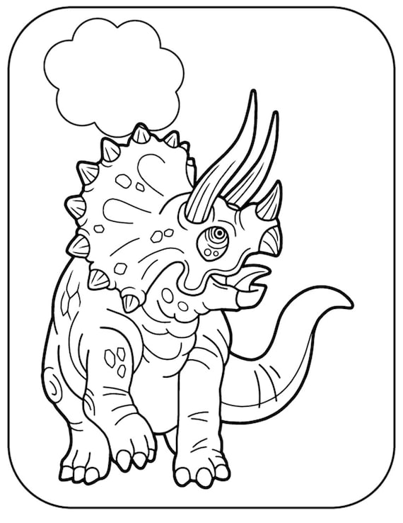 Printable cute dinosaur coloring pages instant download print at homecraft supplies relaxation create art color