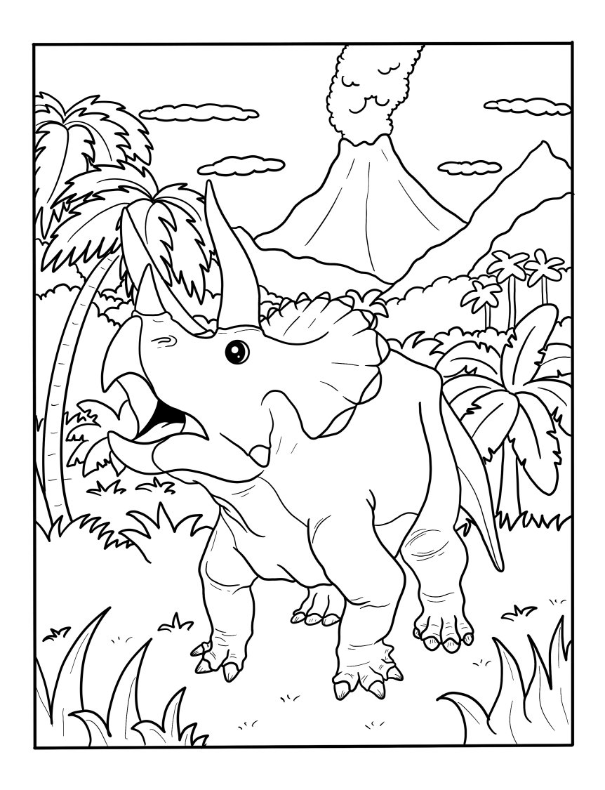 Realistic dinosaur coloring pages