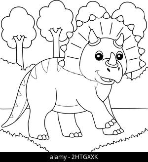 Coloring book for kids triceratops dinosaur vector isolated on a white background stock vector image art
