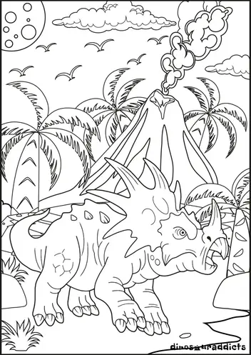 Coolest triceratops coloring page