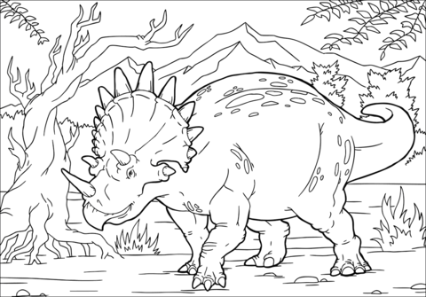Triceratops coloring page free printable coloring pages