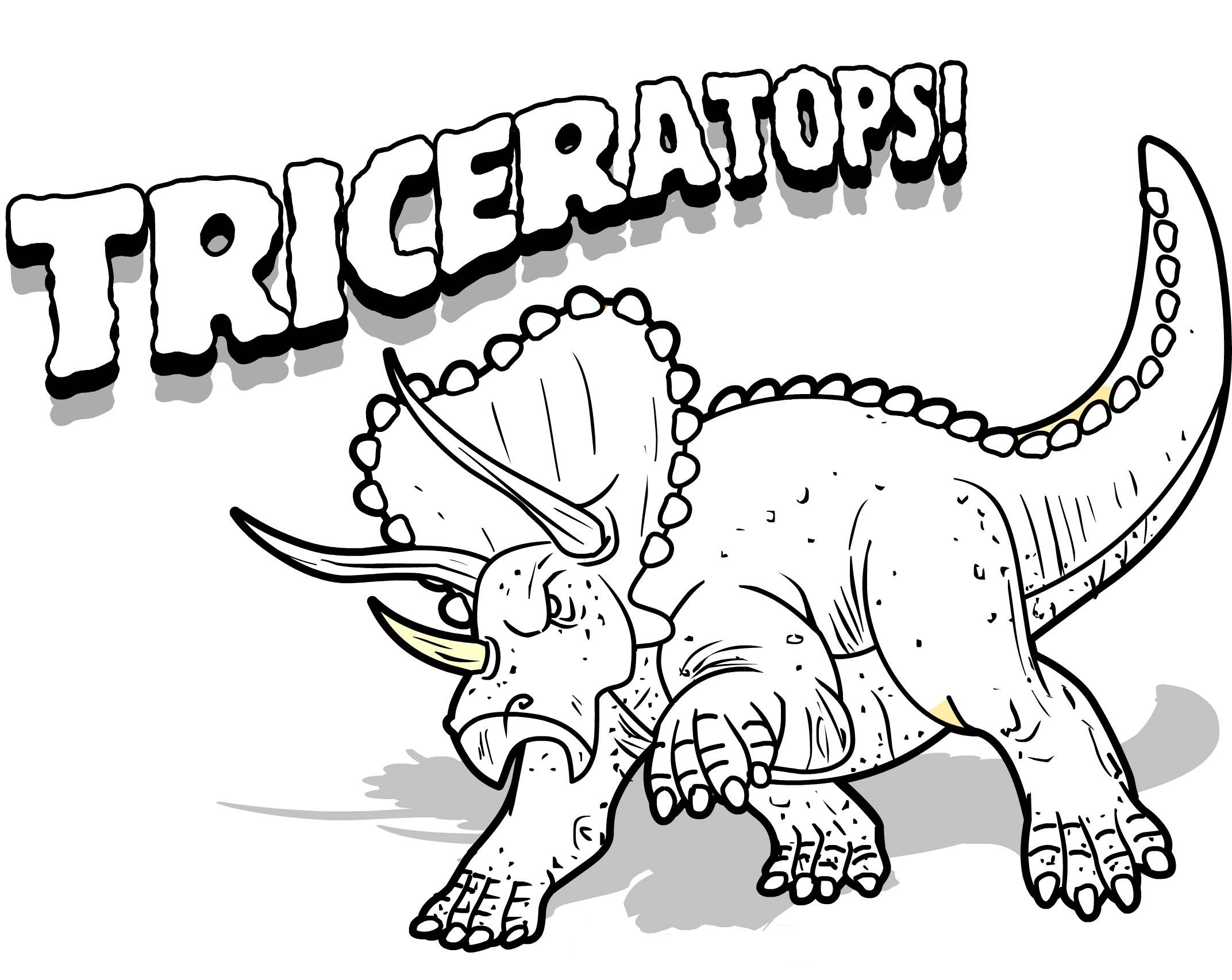 Free printable triceratops coloring pages for kids