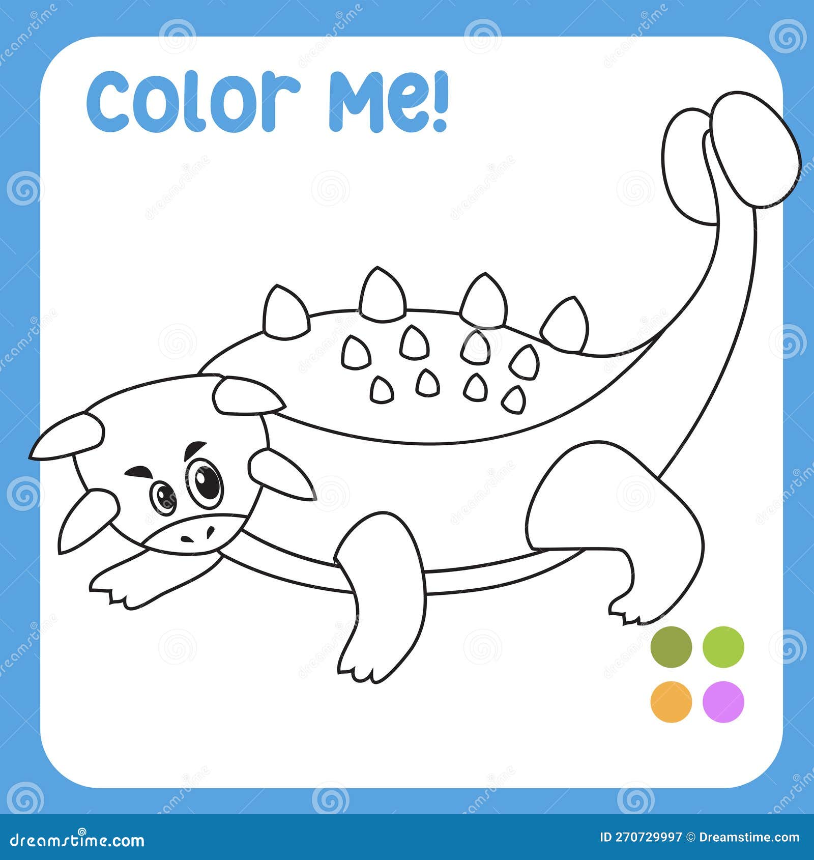 Colour me ankylosaurs dinosaur coloring page illustration colouring page for kids with pre